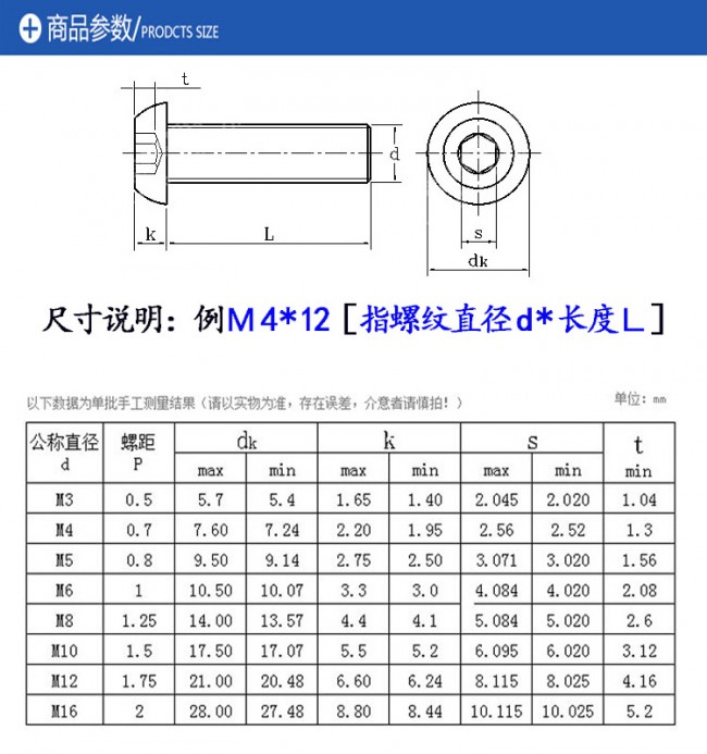 【m8*10-100】10.9级元杯高强度圆头内六角螺丝